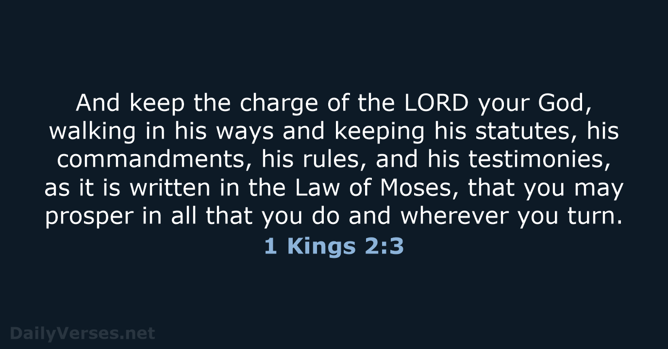 1 Kings 2:3 - ESV