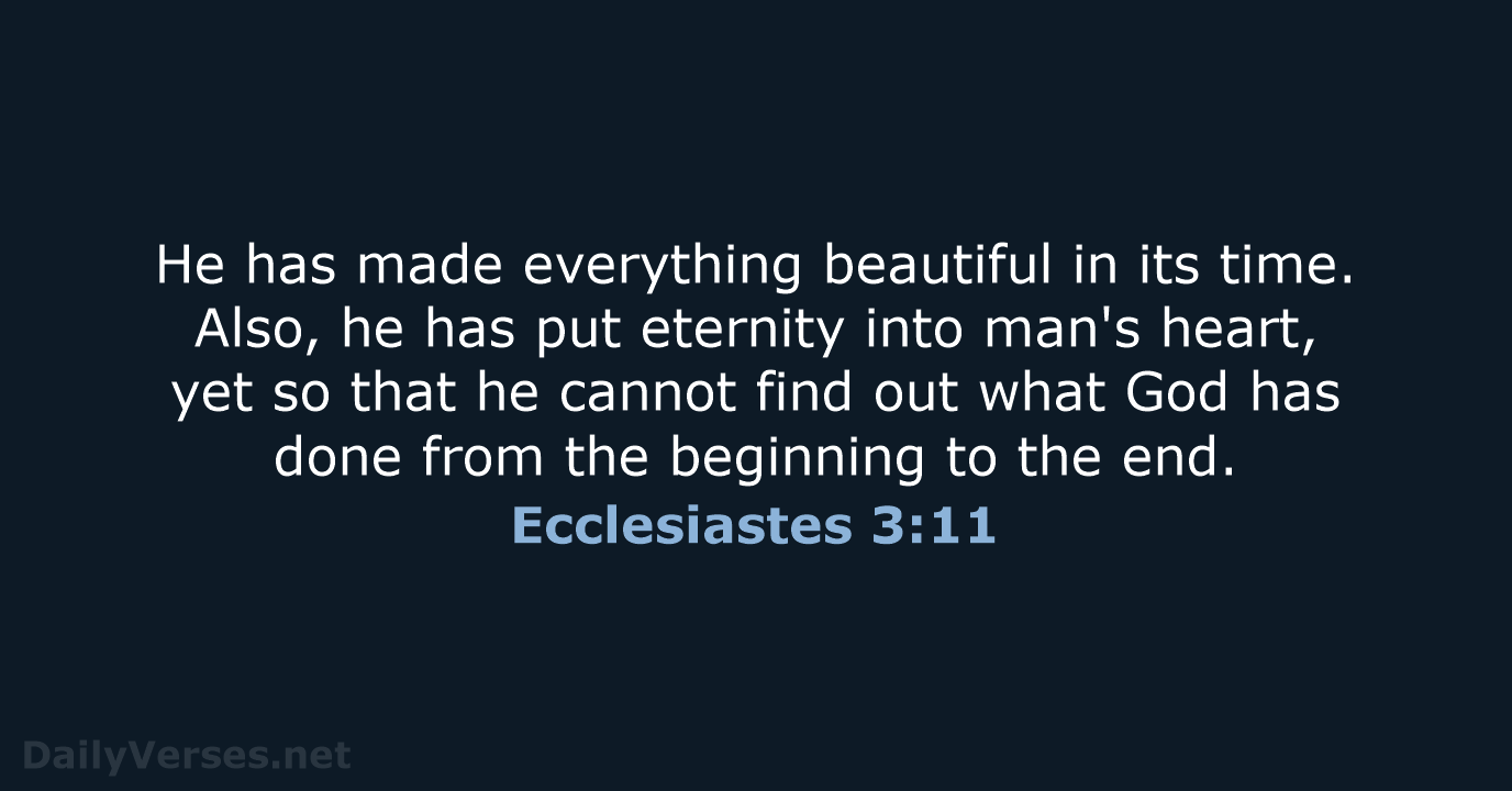 Ecclesiastes 3:11 - ESV
