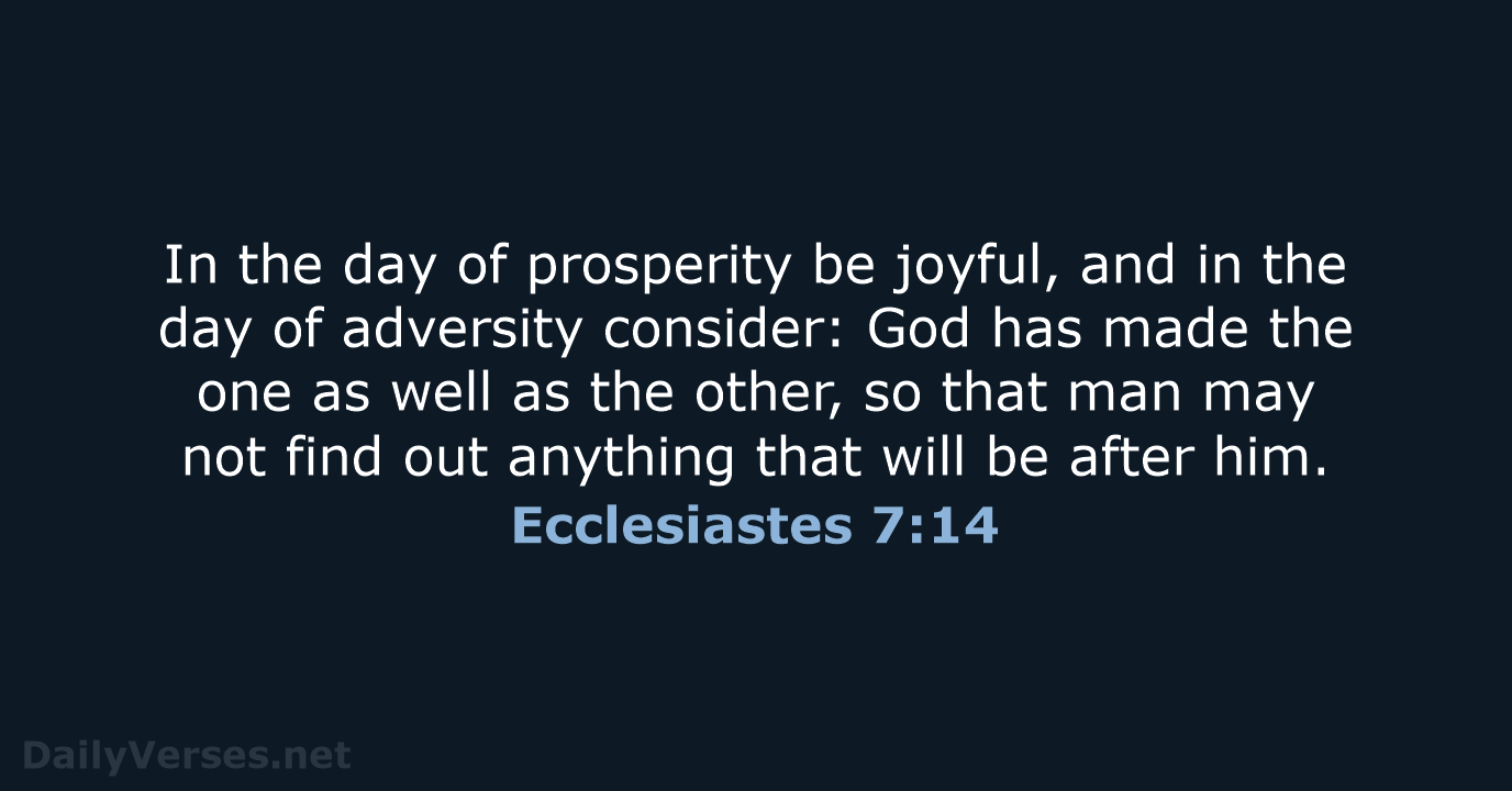 Ecclesiastes 7:14 - ESV