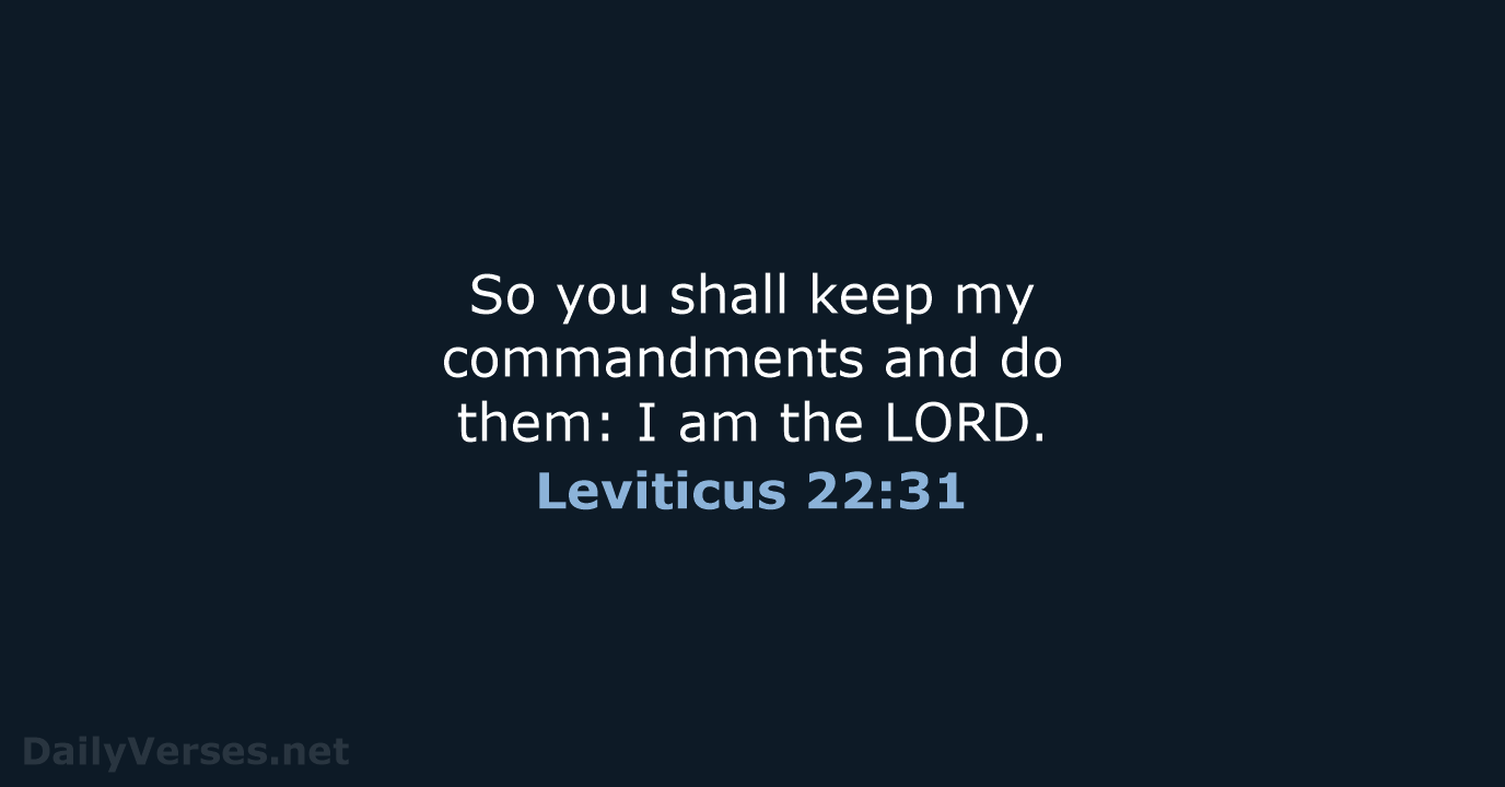 Leviticus 22:31 - ESV