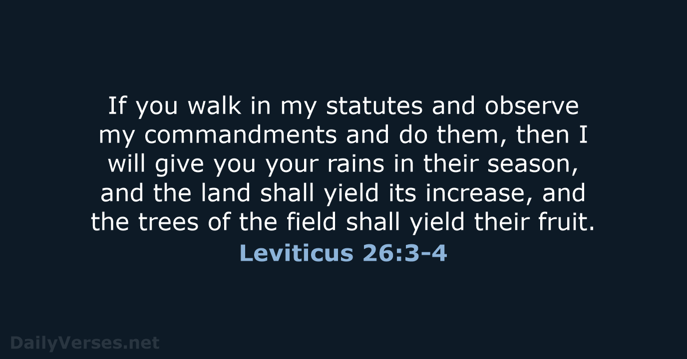 Leviticus 26:3-4 - ESV