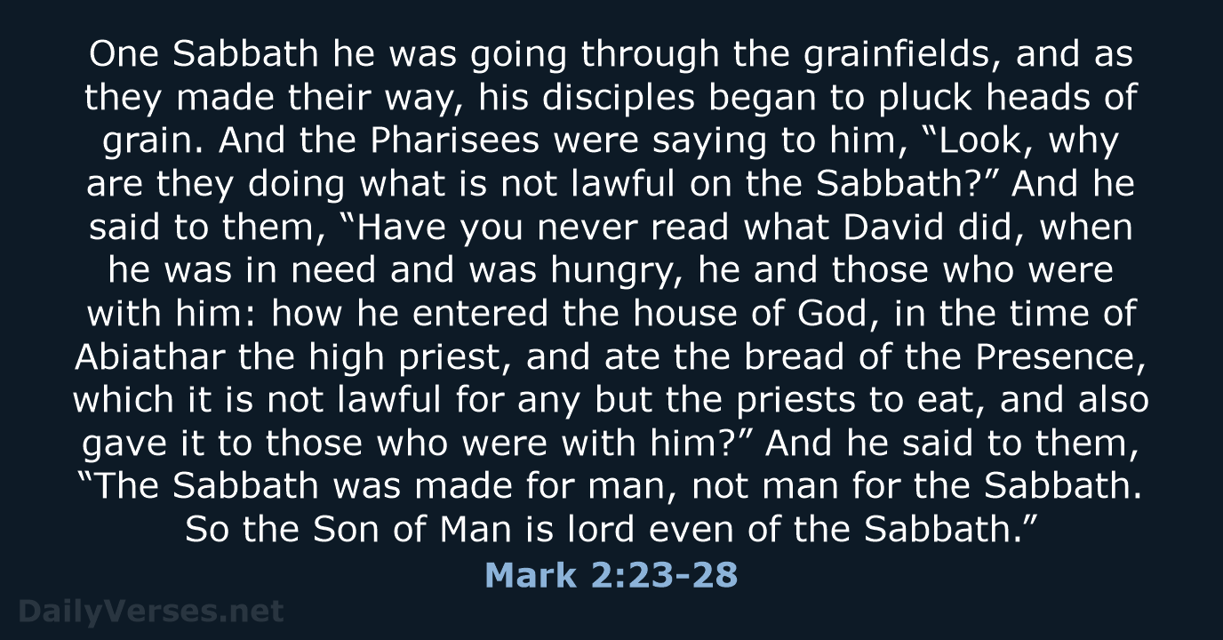 Mark 2:23-28 - ESV