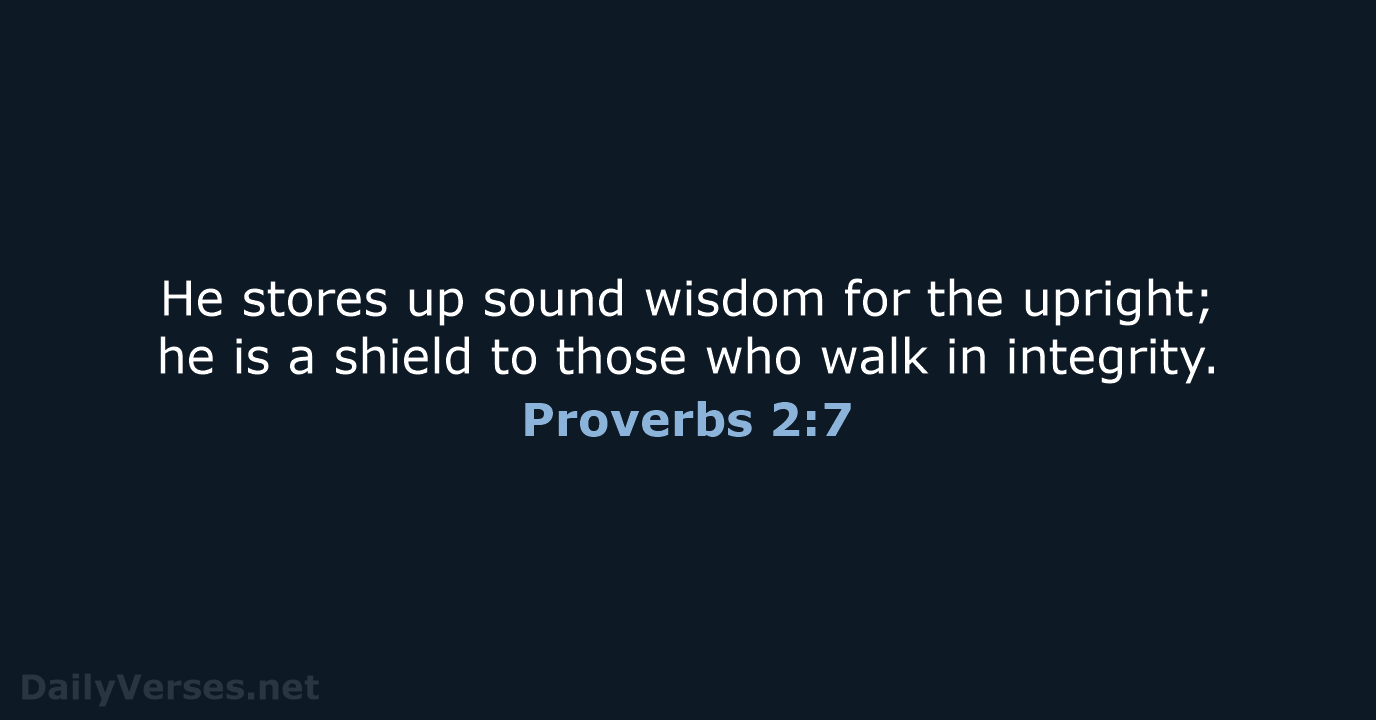 Proverbs 2:7 - ESV