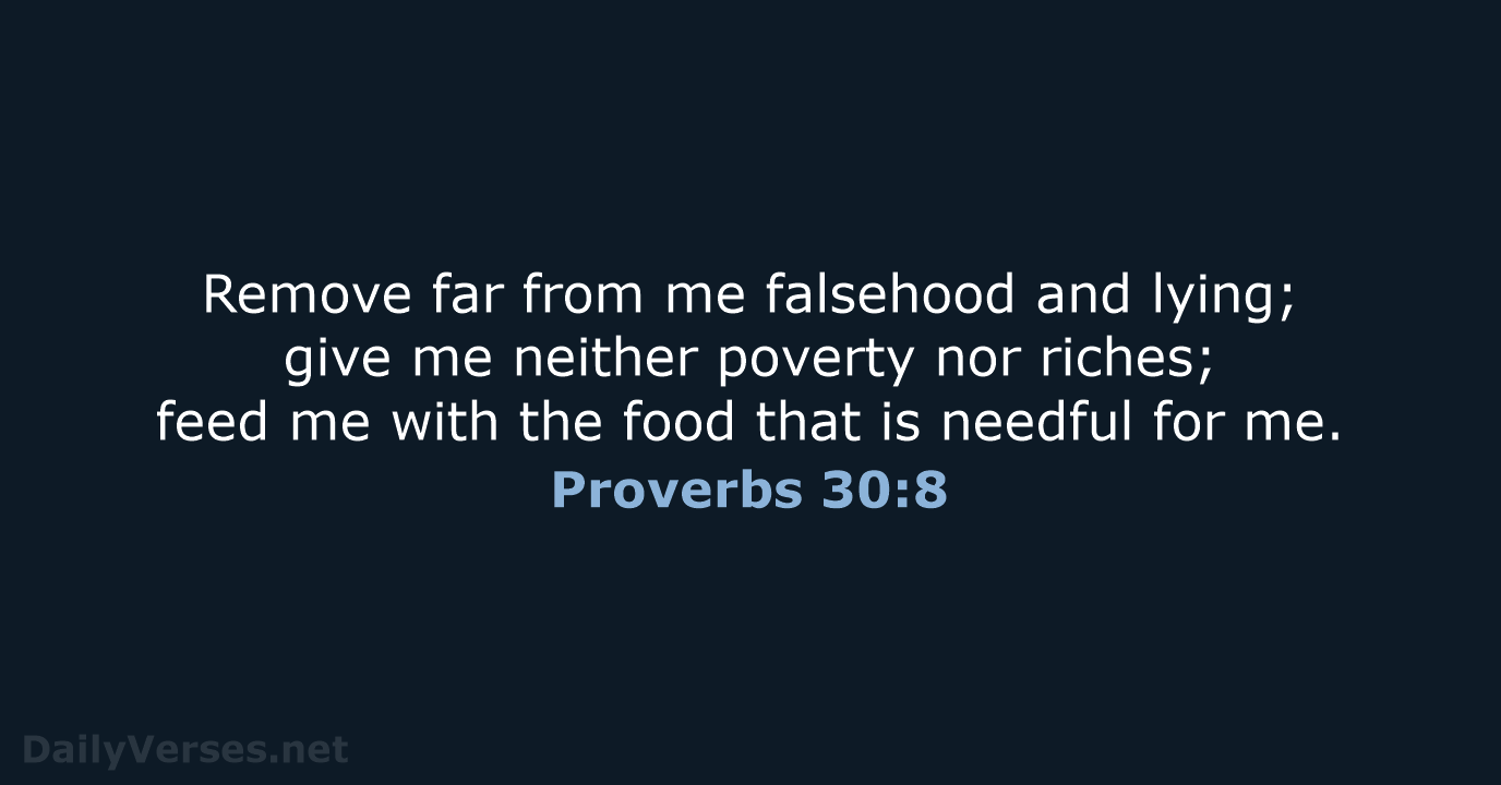 December 13 2019 Bible Verse Of The Day ESV Proverbs 30 8 