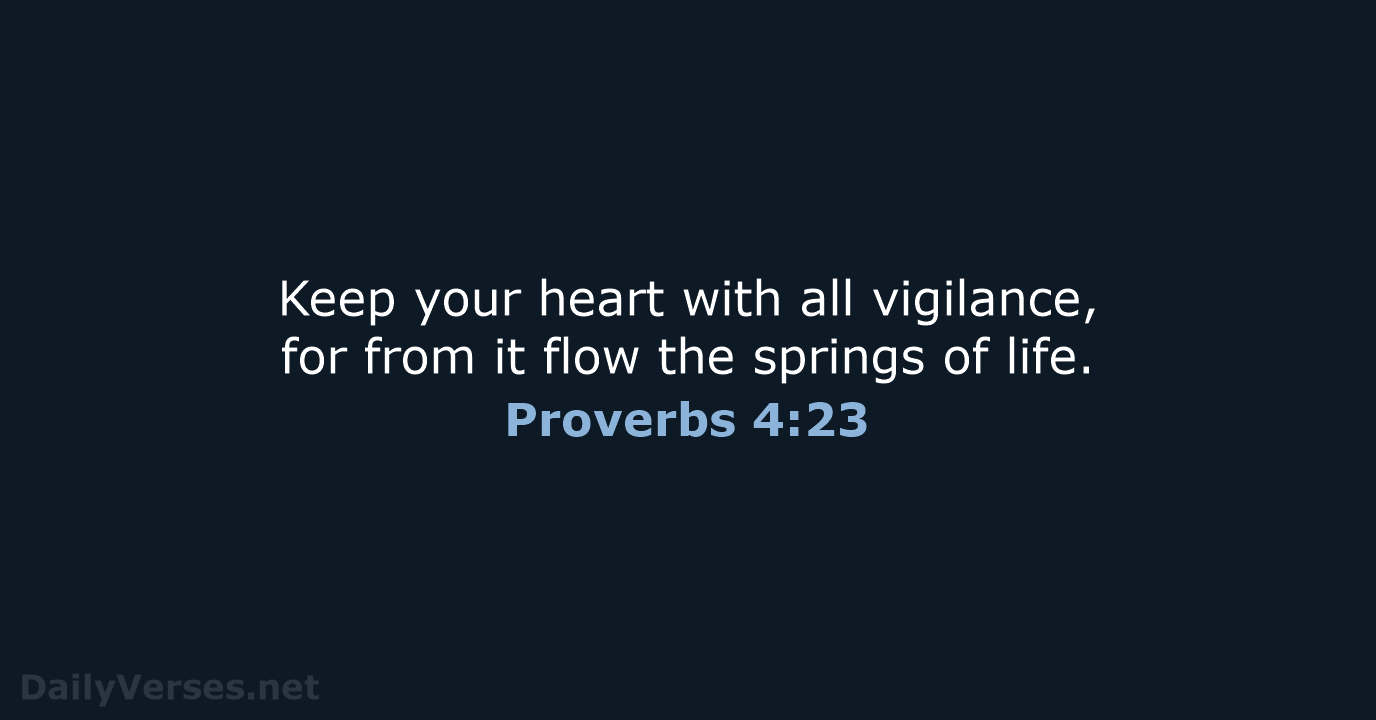 August 29, 2024 - Bible verse of the day (ESV) - Proverbs 4:23 ...