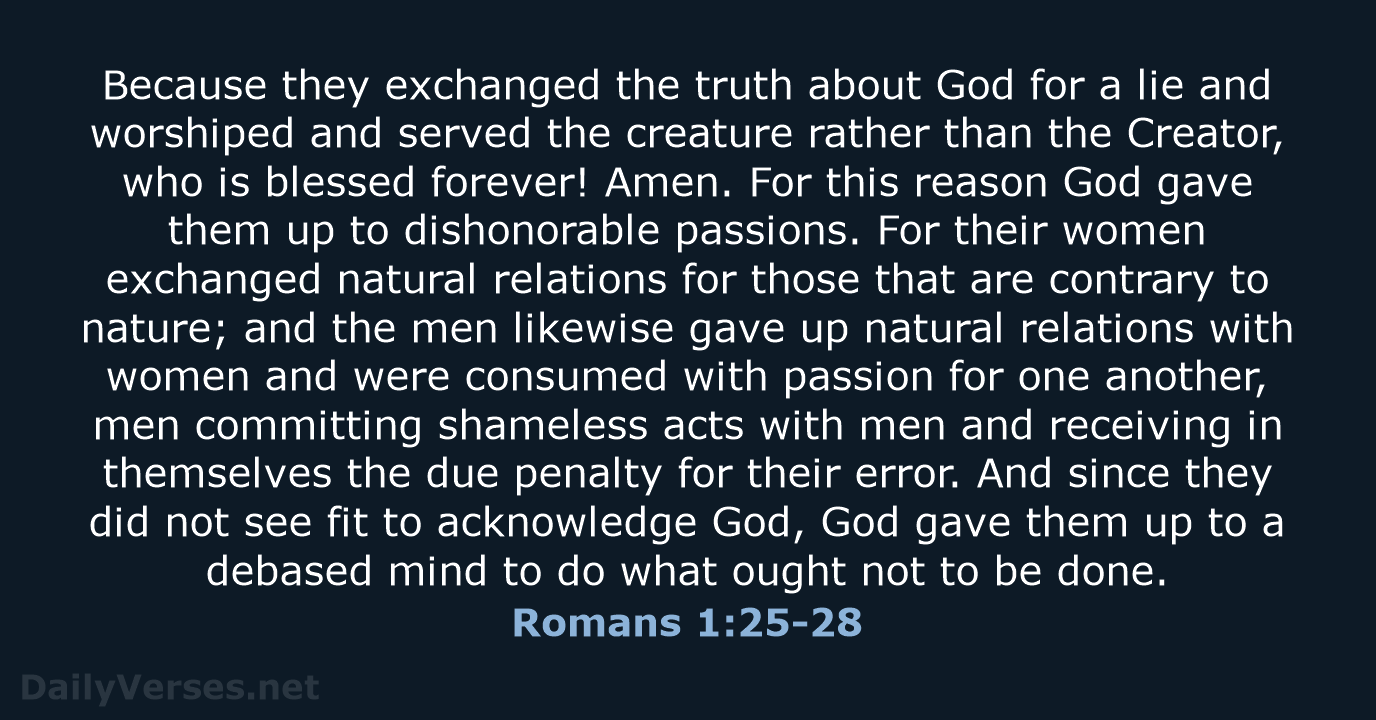 Romans 1 25 28 Bible Verse ESV DailyVerses