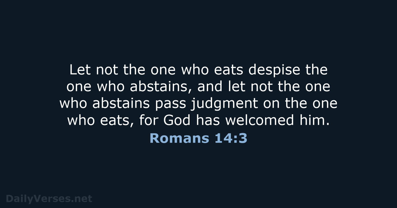 Romans 14:3 - ESV