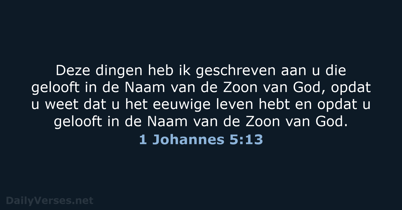 1 Johannes 5:13 - HSV