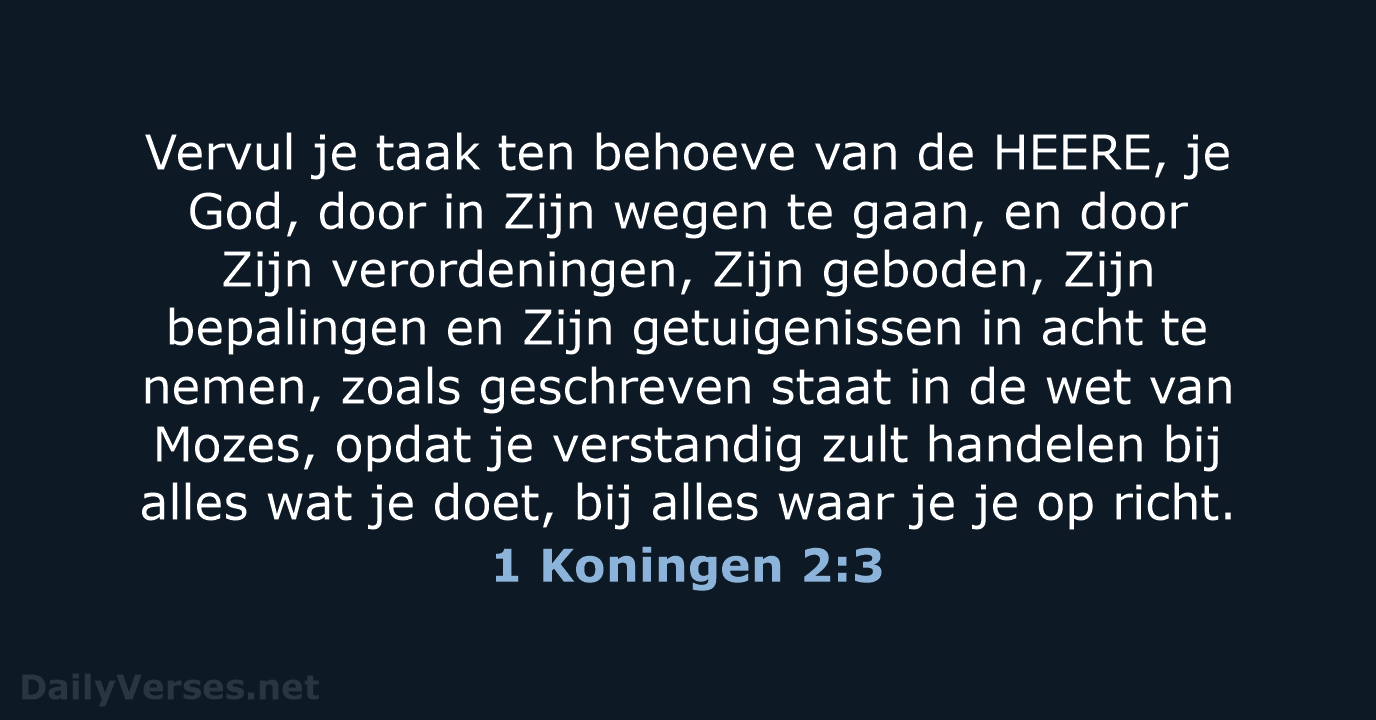 1 Koningen 2:3 - HSV