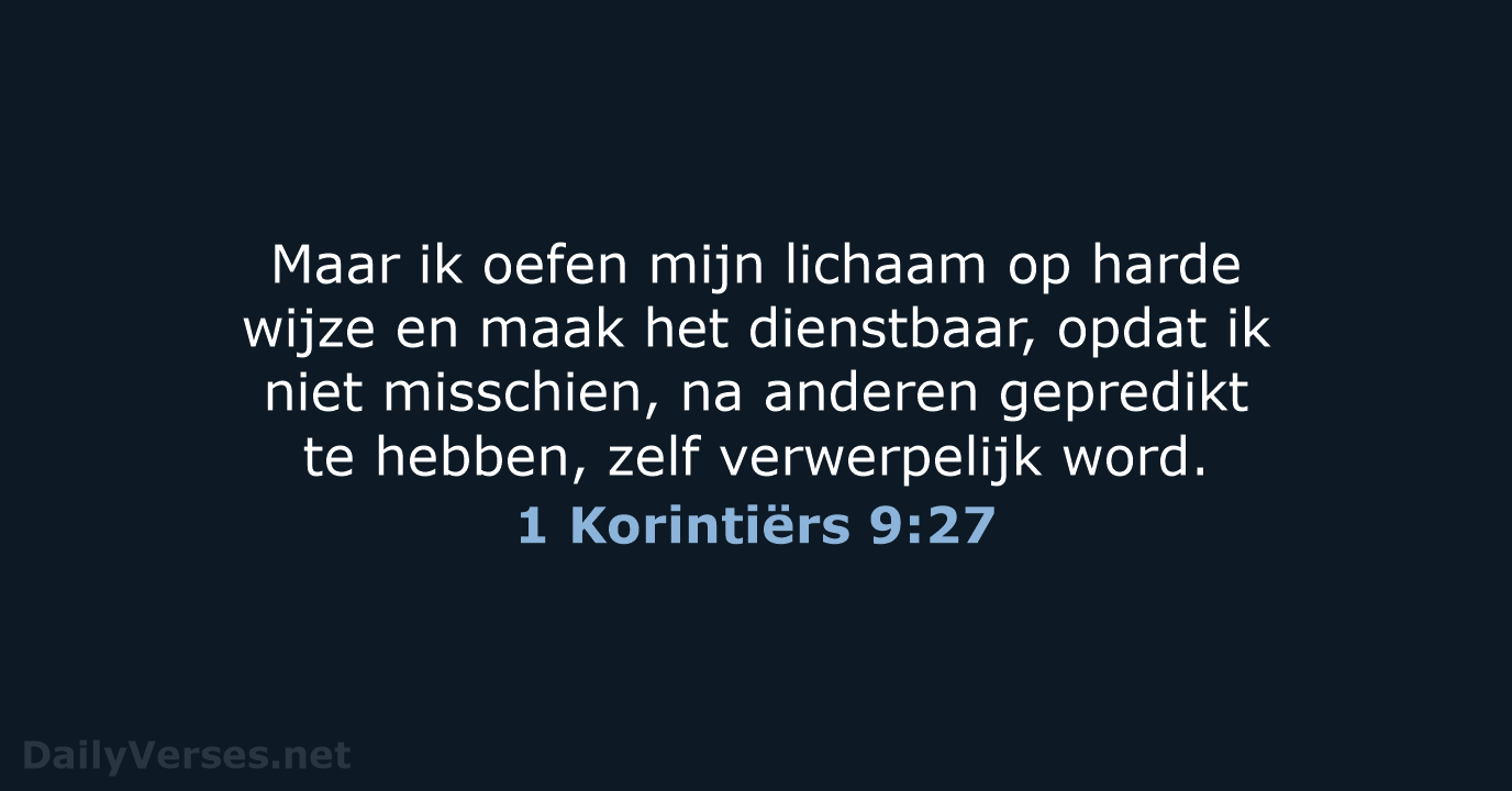1 Korintiërs 9:27 - HSV