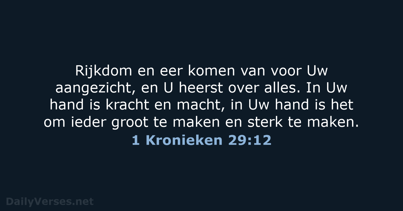 1 Kronieken 29:12 - HSV