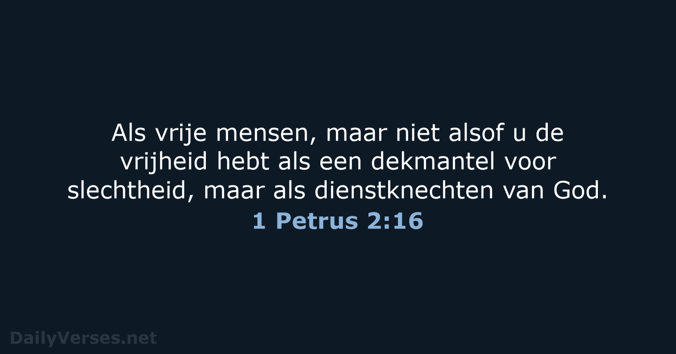 1 Petrus 2:16 - HSV