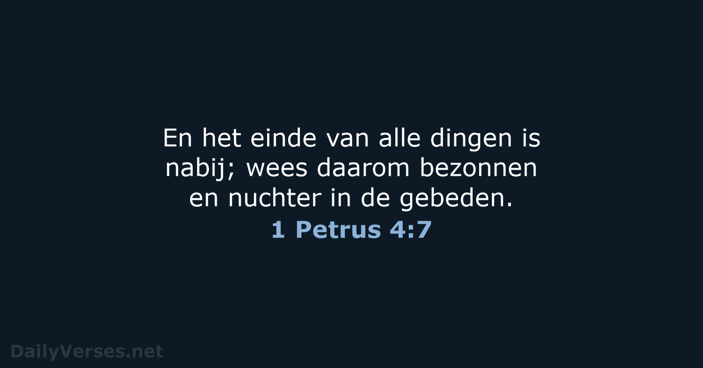 1 Petrus 4:7 - HSV