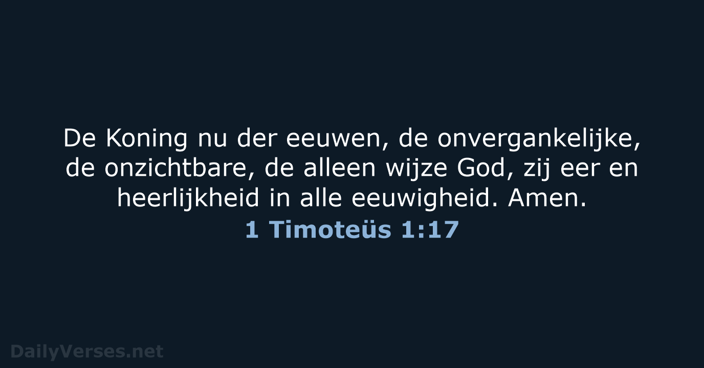 1 Timoteüs 1:17 - HSV