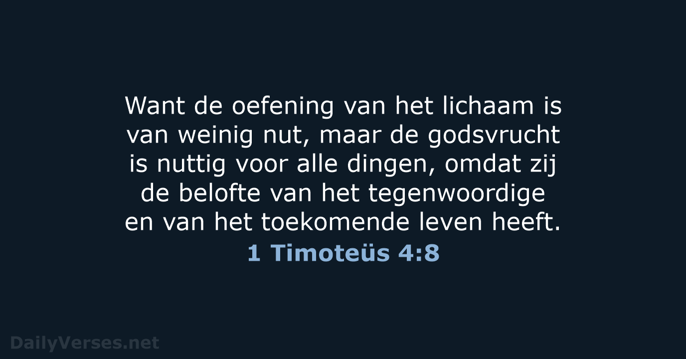 1 Timoteüs 4:8 - HSV