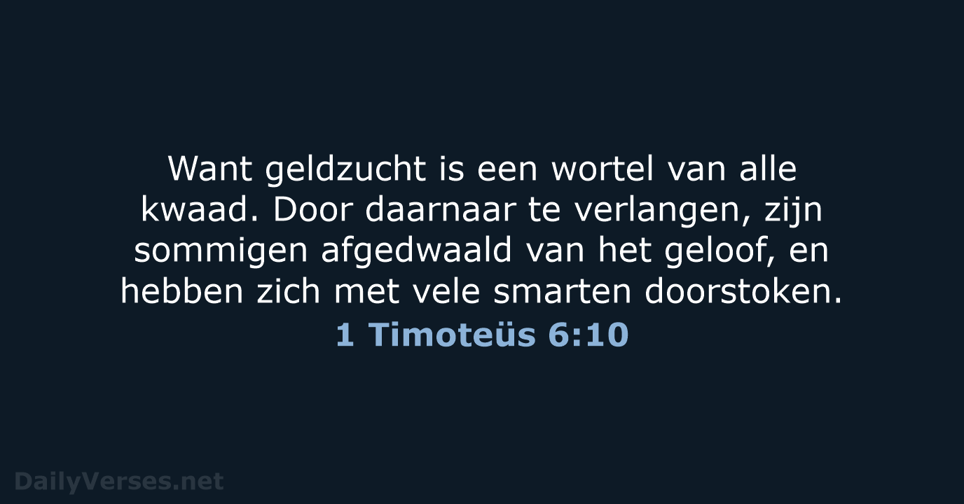 1 Timoteüs 6:10 - HSV