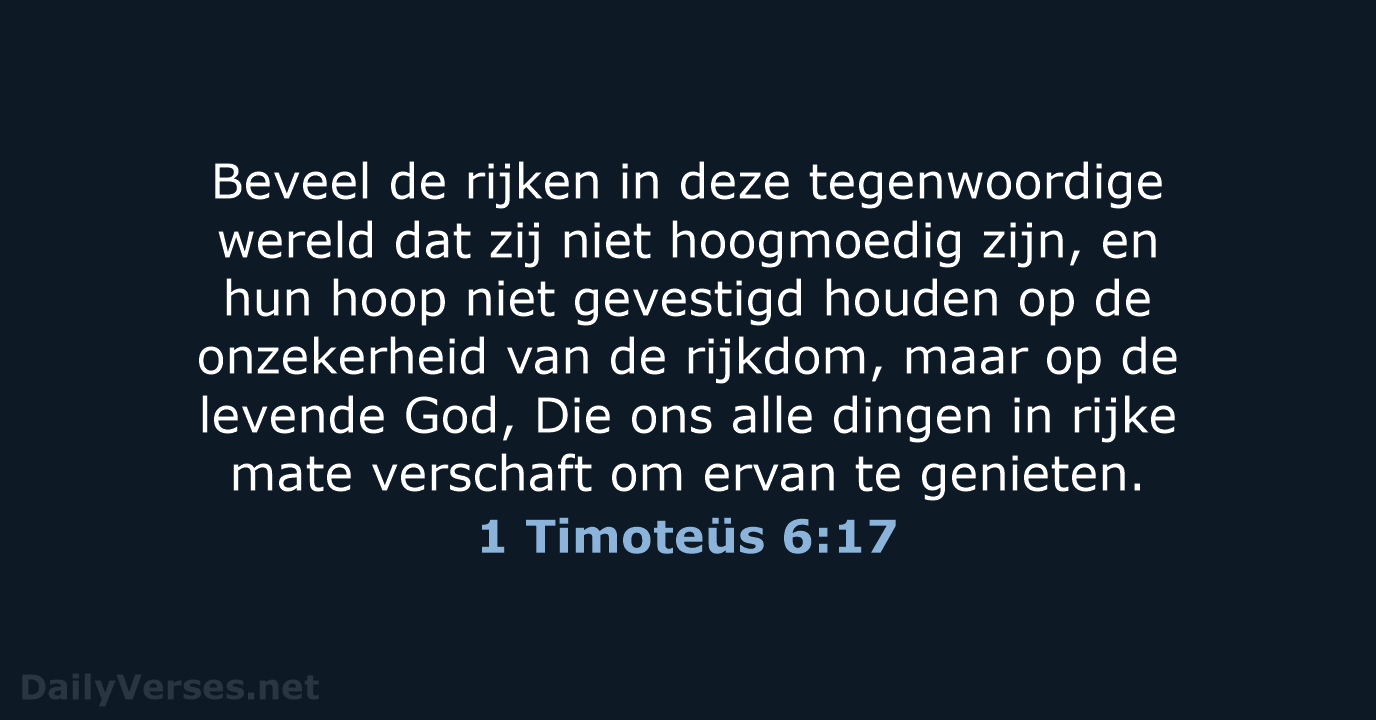 1 Timoteüs 6:17 - HSV