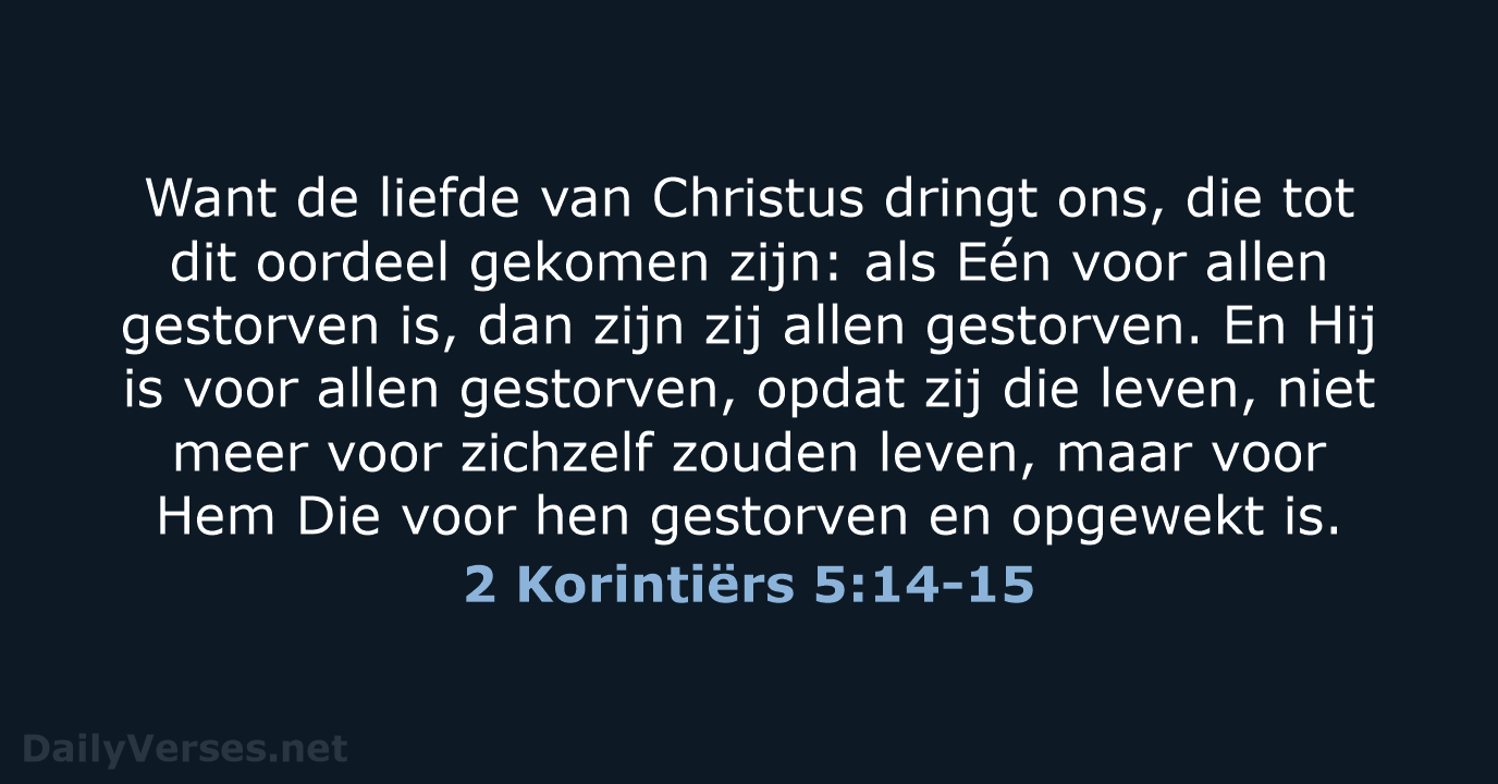 2 Korintiërs 5:14-15 - HSV