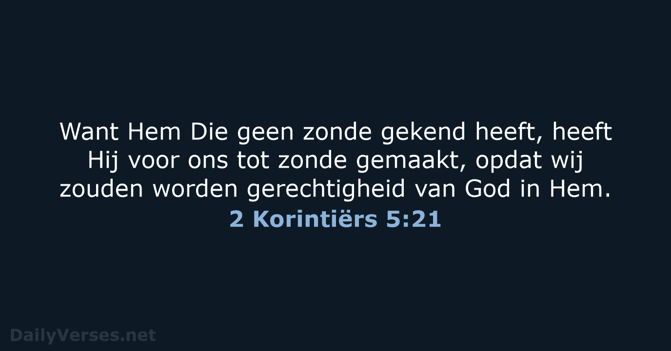 2 Korintiërs 5:21 - HSV