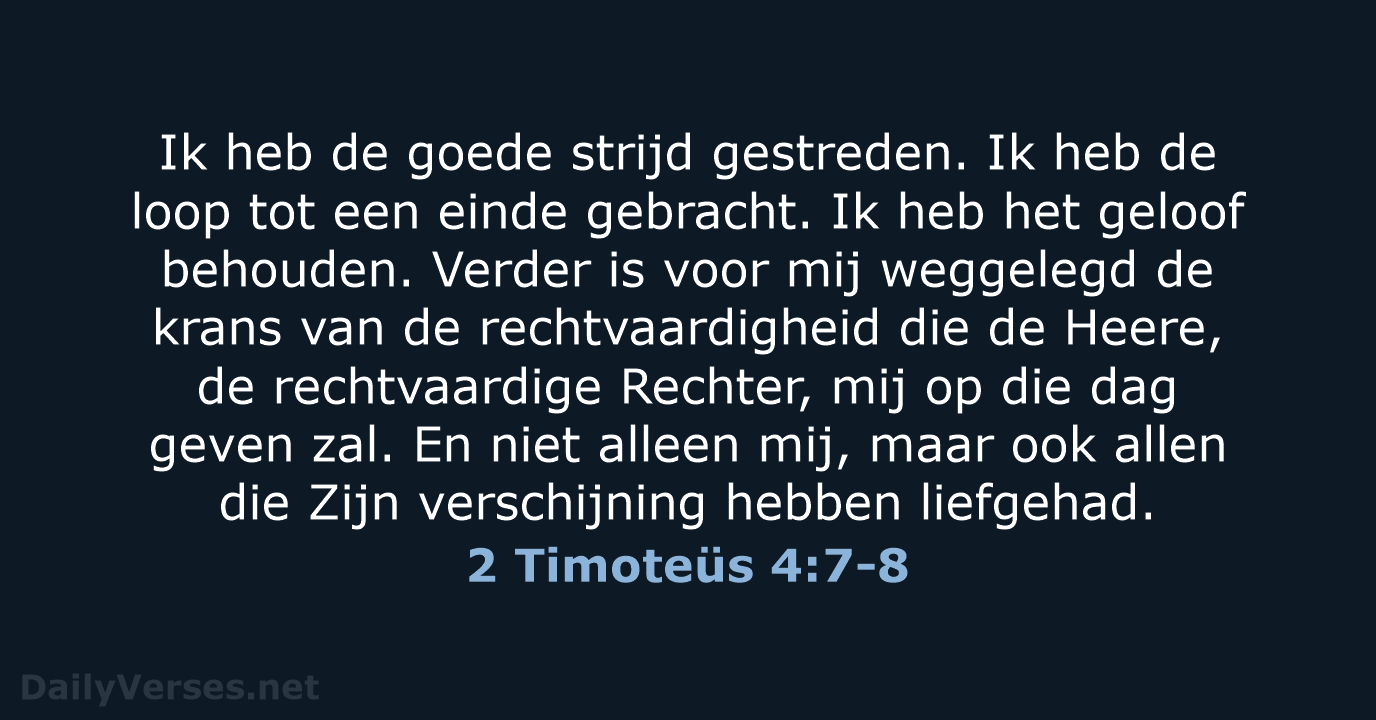 2 Timoteüs 4:7-8 - HSV