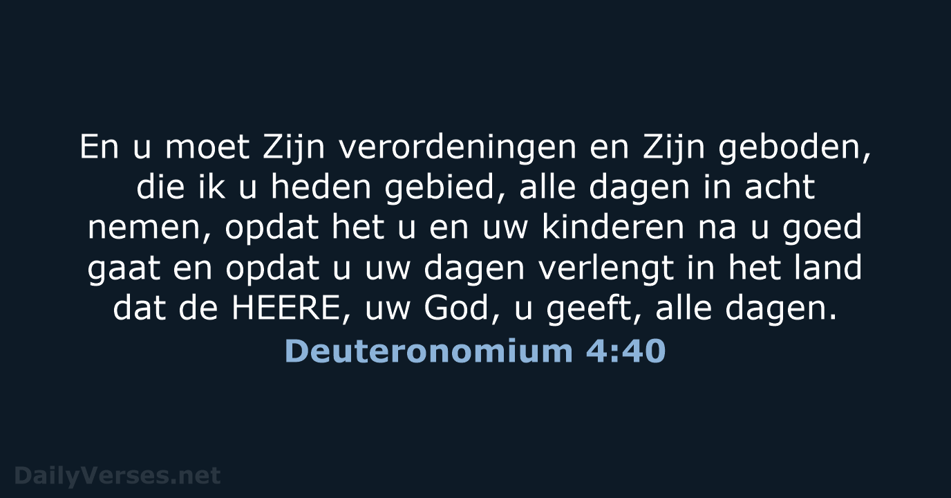 Deuteronomium 4:40 - HSV
