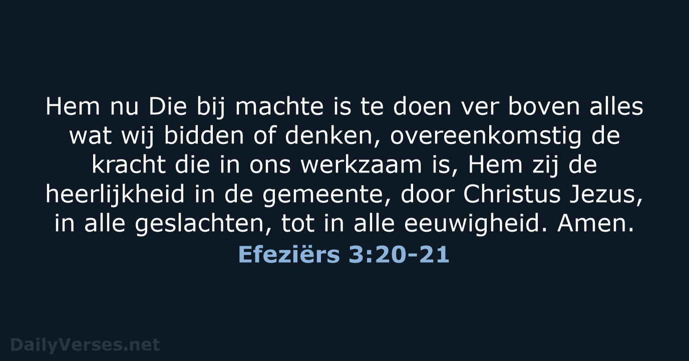 Efeziërs 3:20-21 - HSV