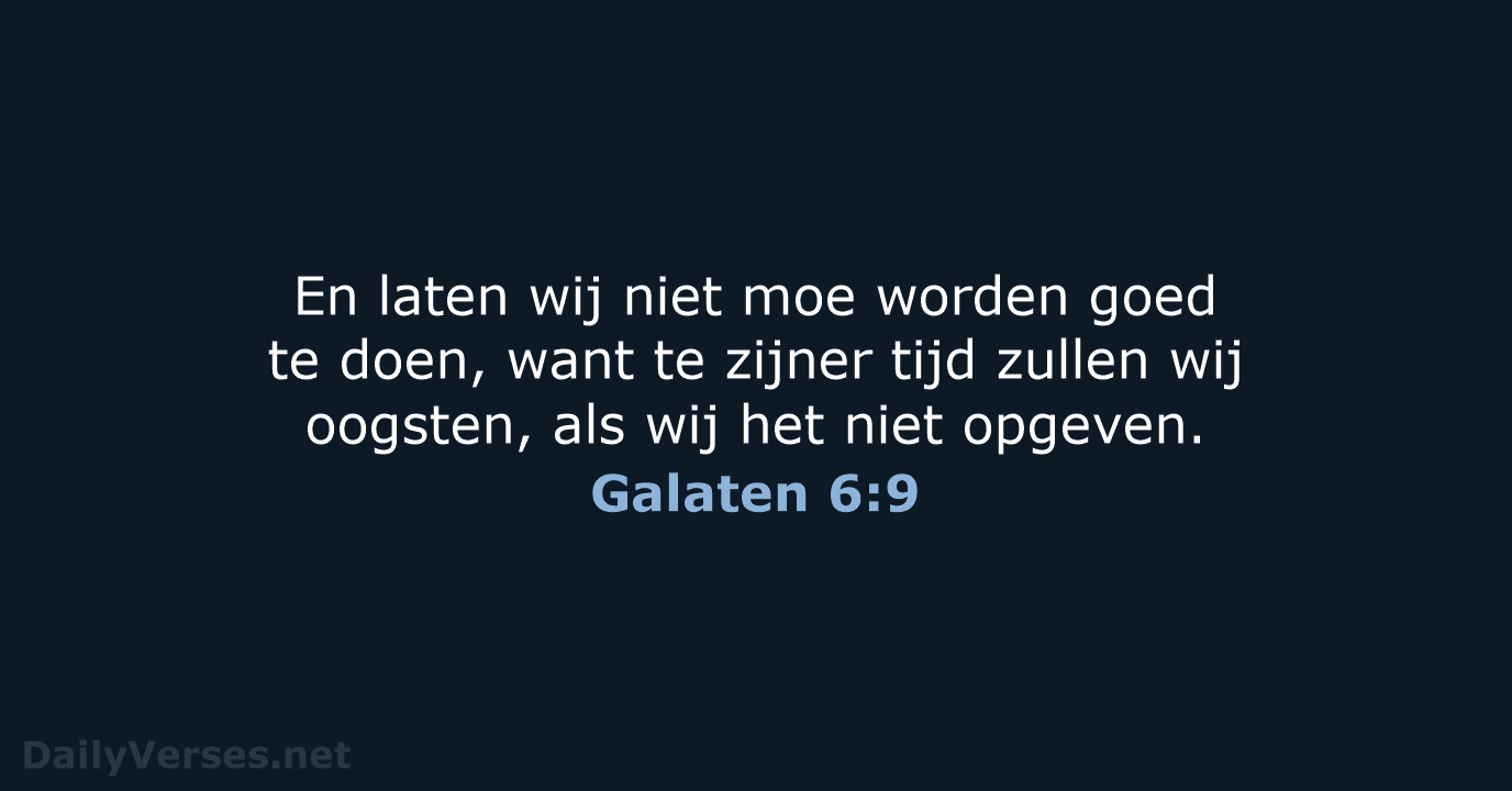 Galaten 6:9 - HSV