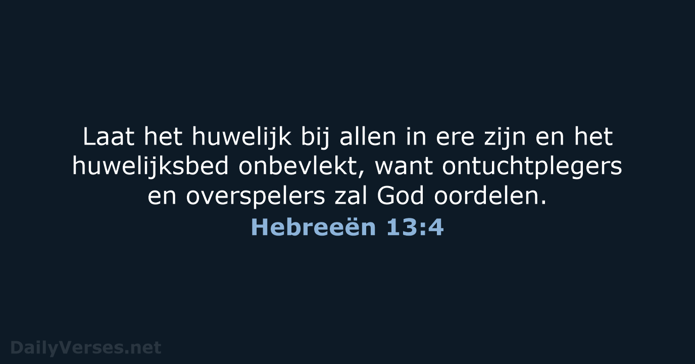 Hebreeën 13:4 - HSV