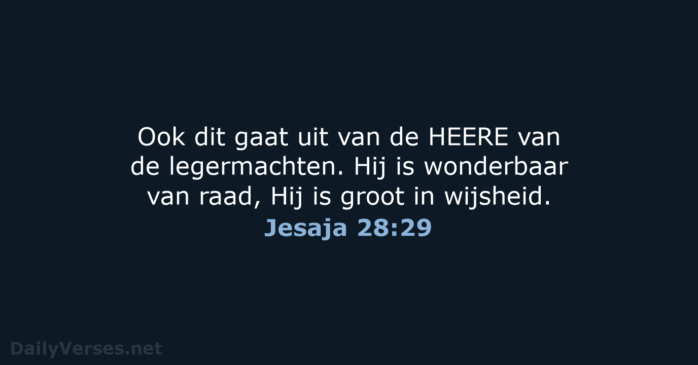 Jesaja 28:29 - HSV