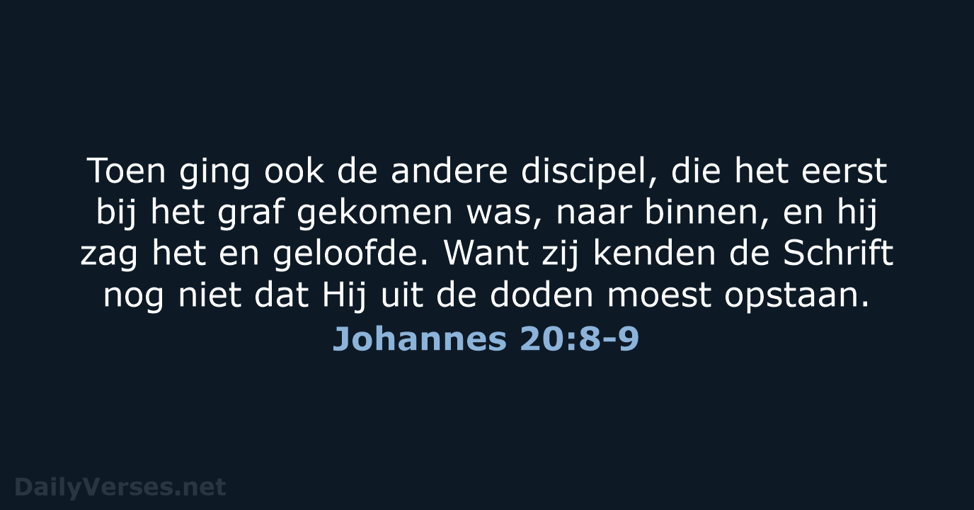 Johannes 20:8-9 - HSV
