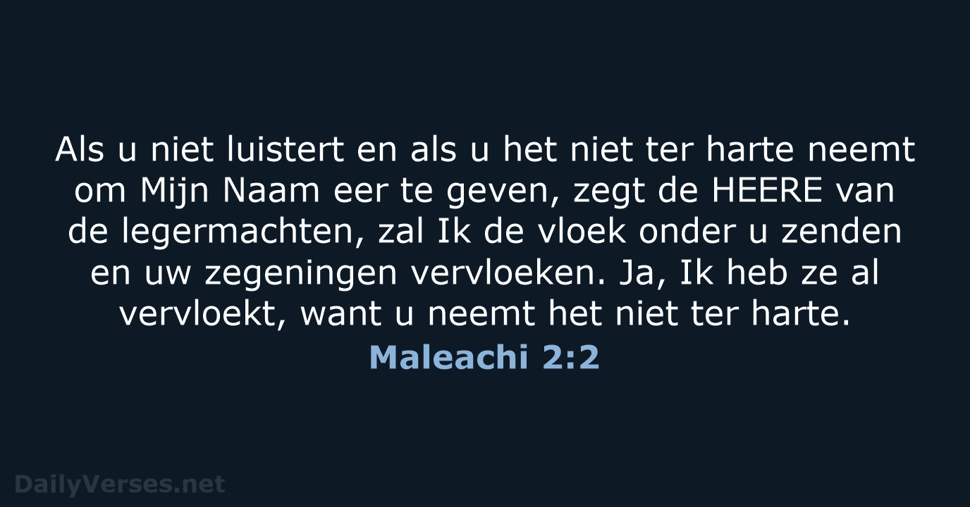 Maleachi 2:2 - HSV
