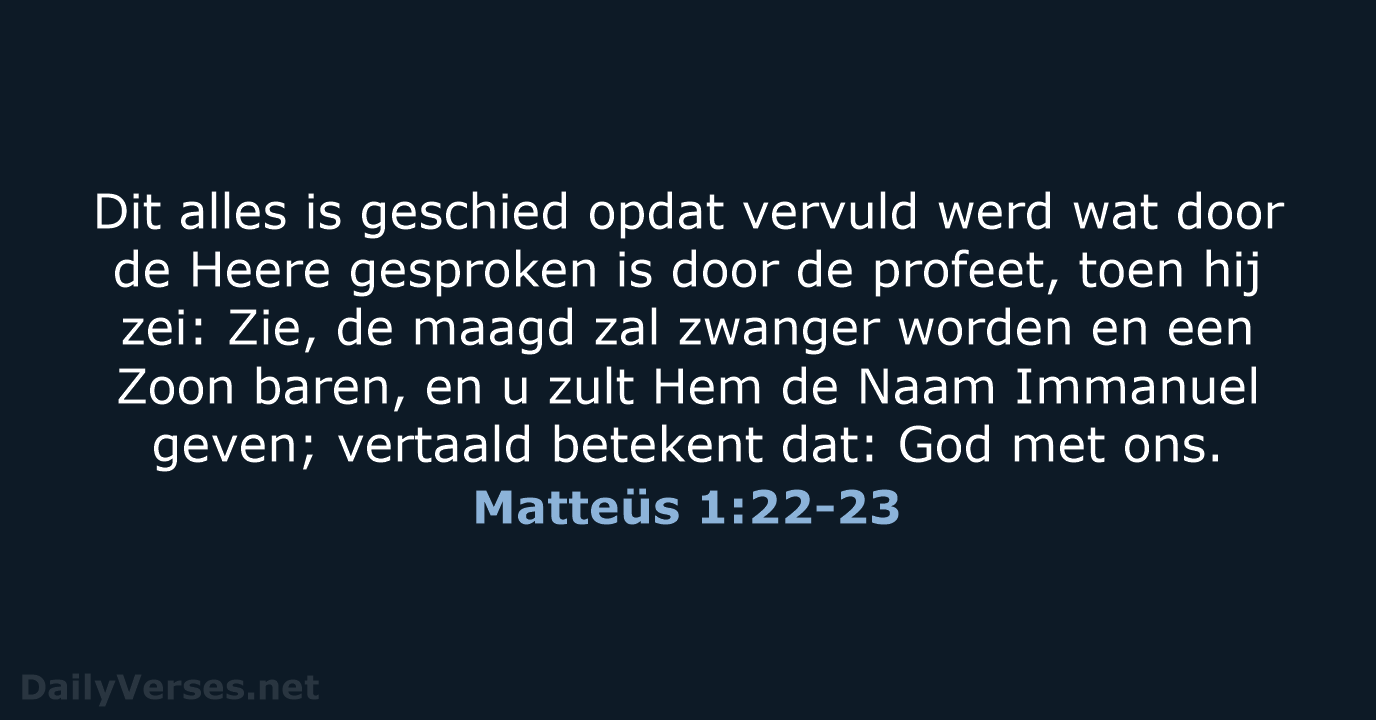 Matteüs 1:22-23 - HSV