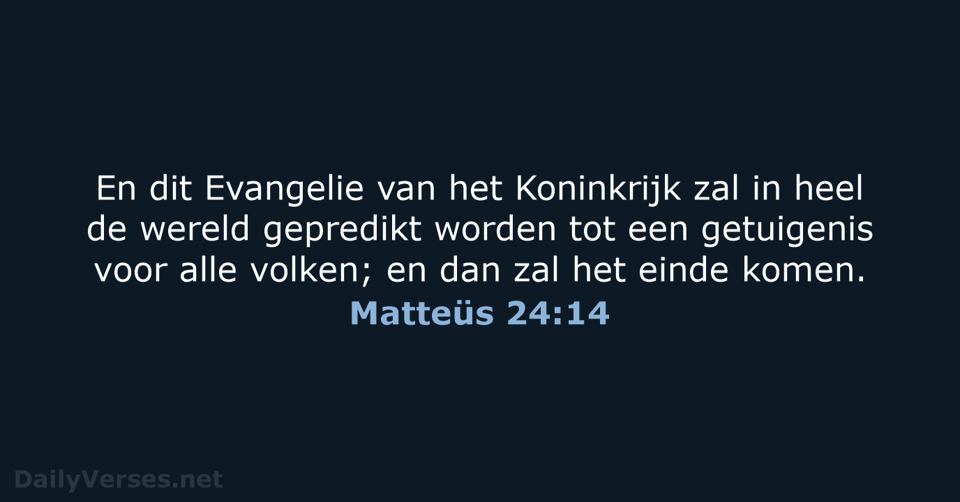 Matteüs 24:14 - HSV