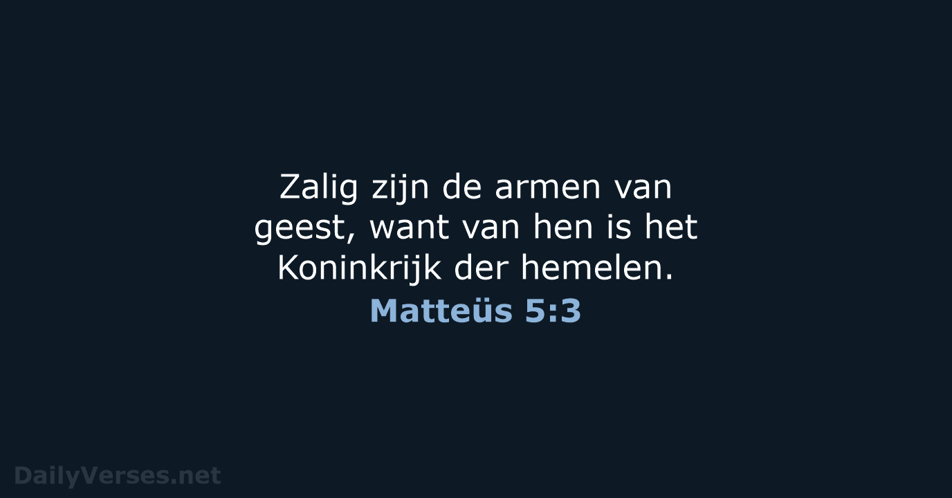 Matteüs 5:3 - HSV