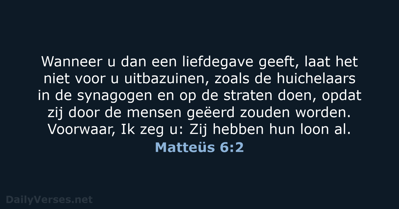 Matteüs 6:2 - HSV