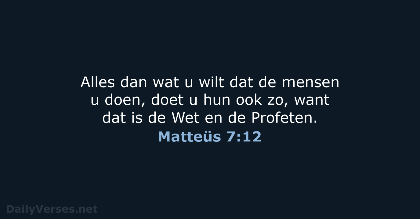 Matteüs 7:12 - HSV
