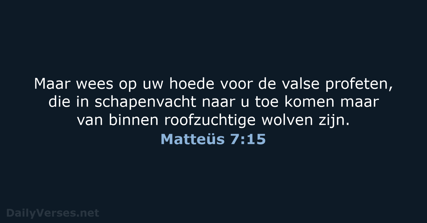 Matteüs 7:15 - HSV