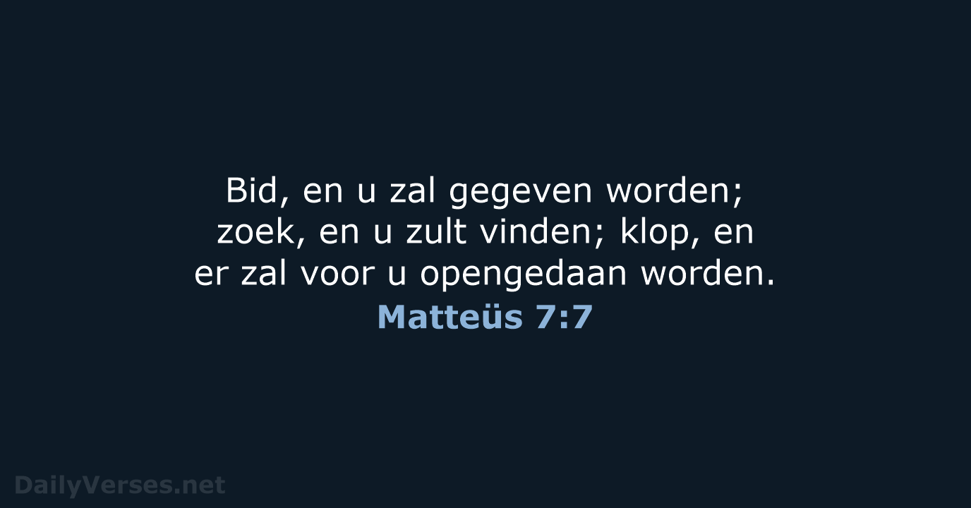 Matteüs 7:7 - HSV