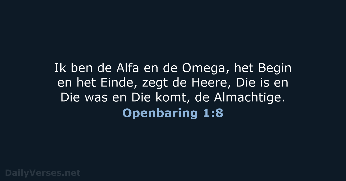 Openbaring 1:8 - HSV