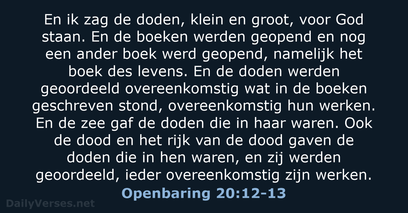 Openbaring 20:12-13 - HSV