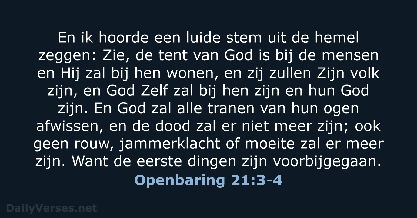 Openbaring 21:3-4 - HSV