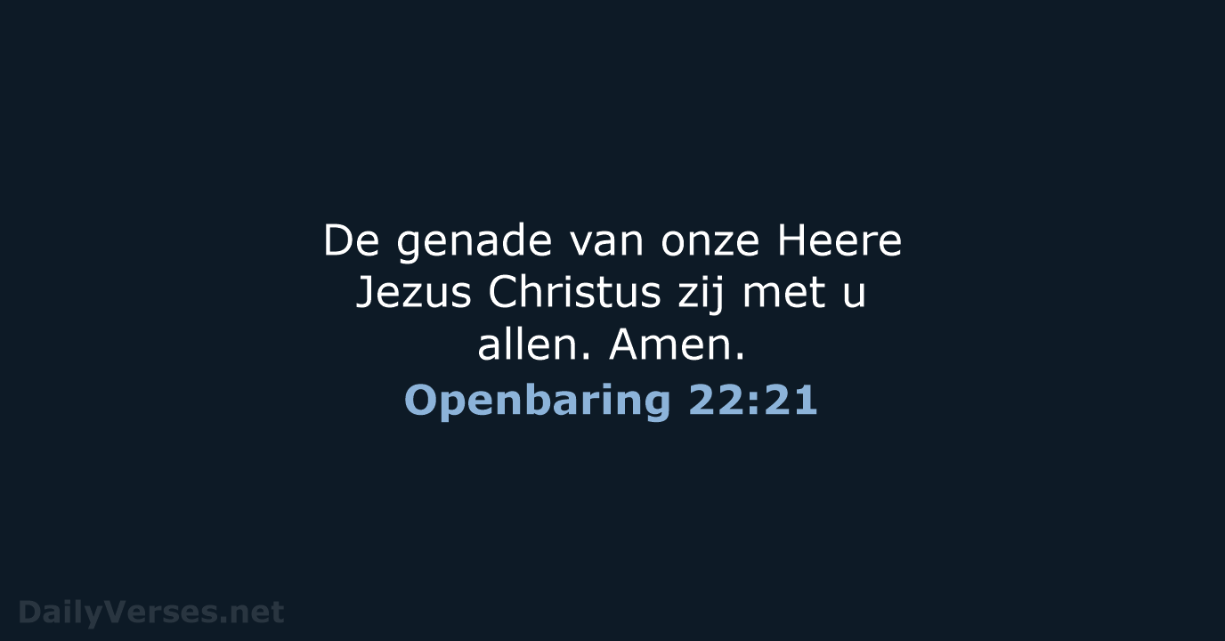 Openbaring 22:21 - HSV