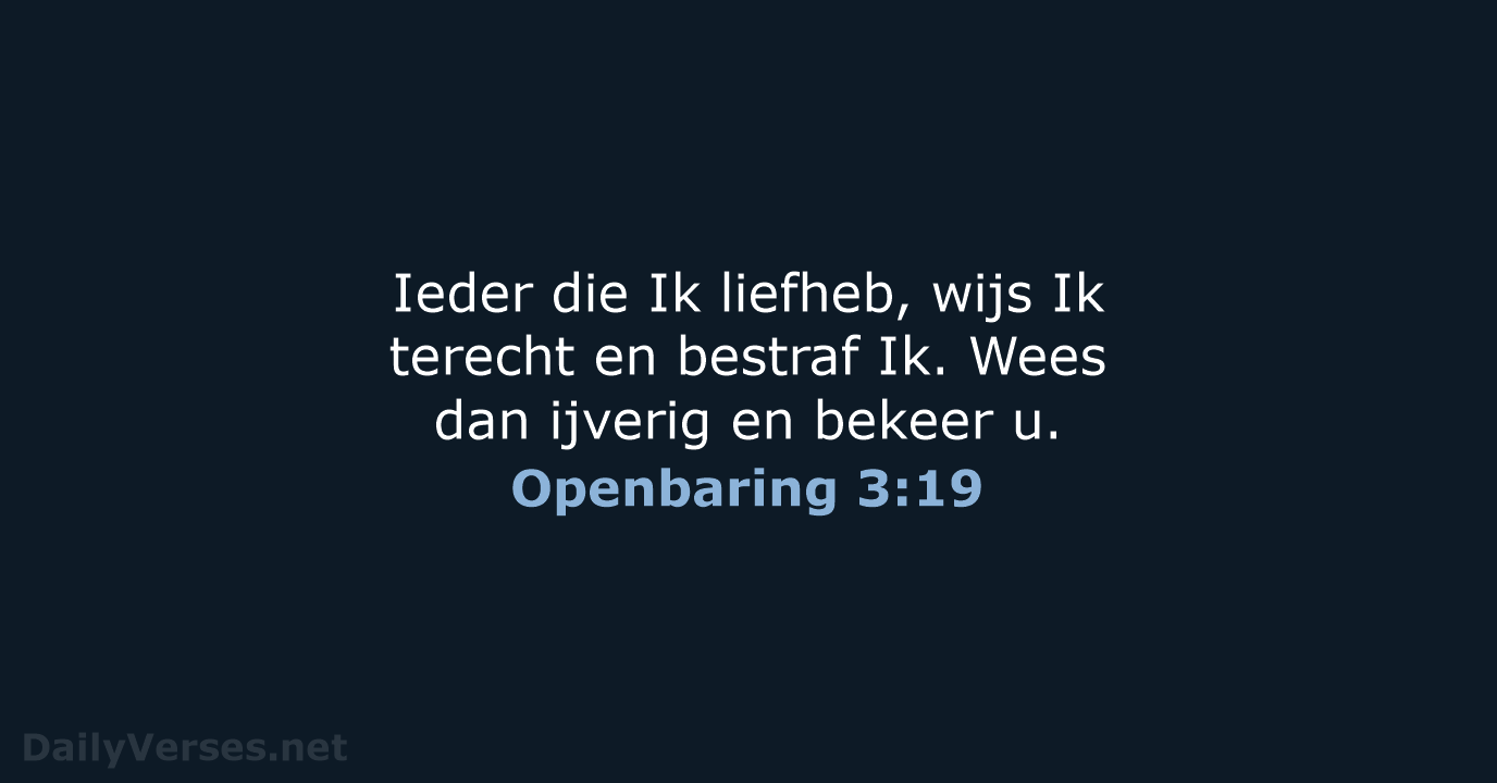 Openbaring 3:19 - HSV