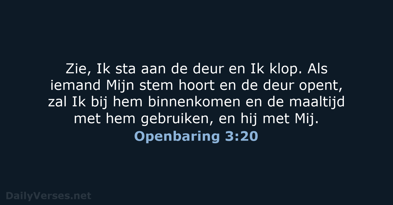 Openbaring 3:20 - HSV