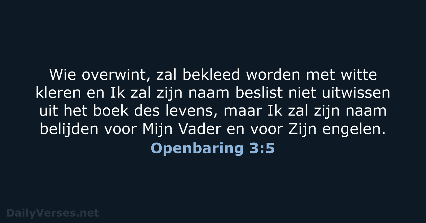 Openbaring 3:5 - HSV