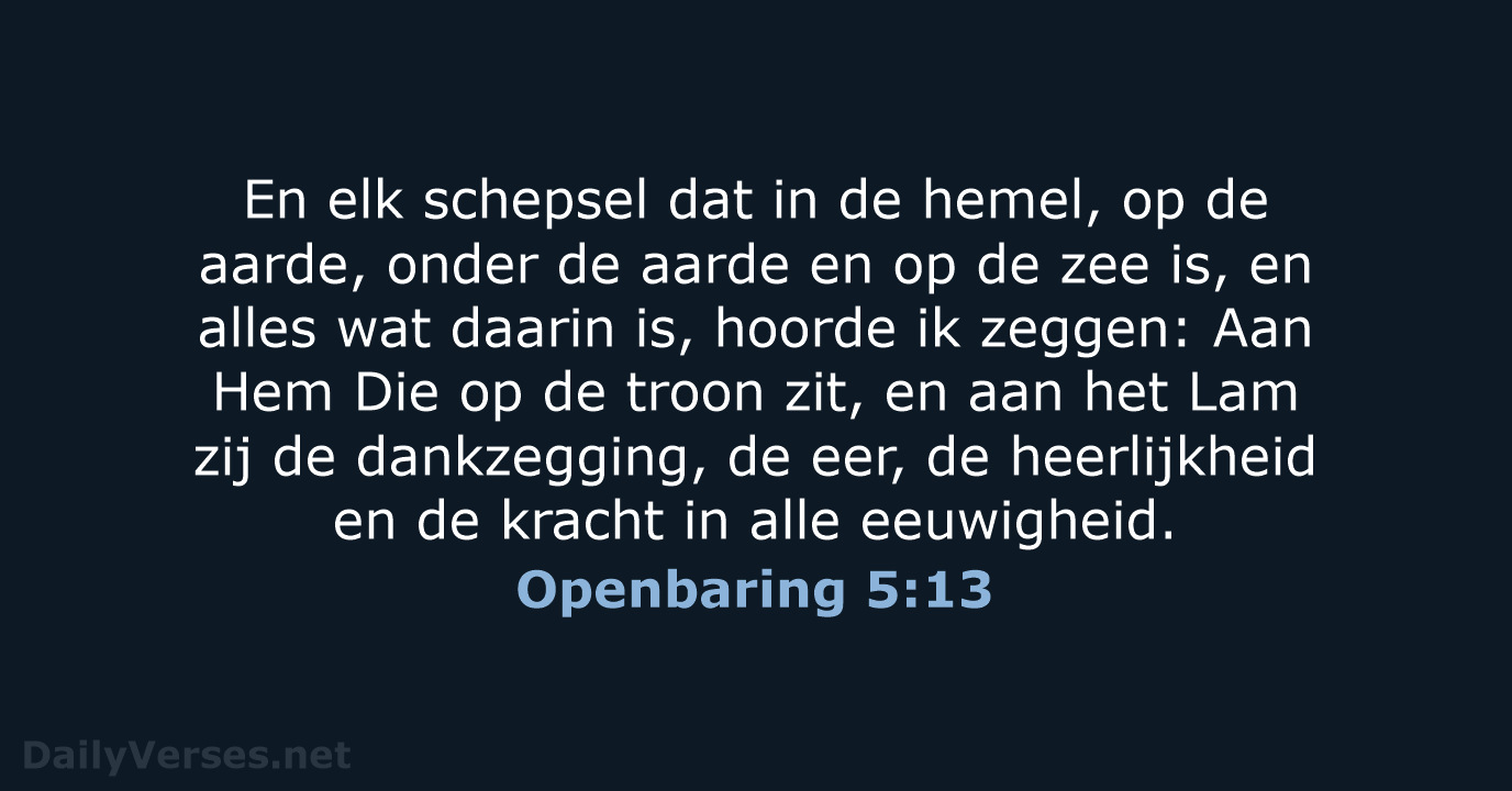 Openbaring 5:13 - HSV