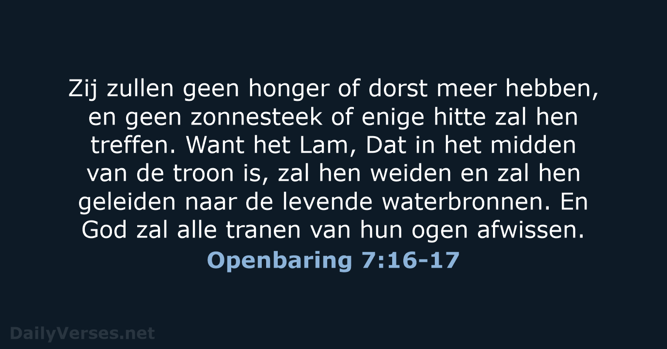 Openbaring 7:16-17 - HSV