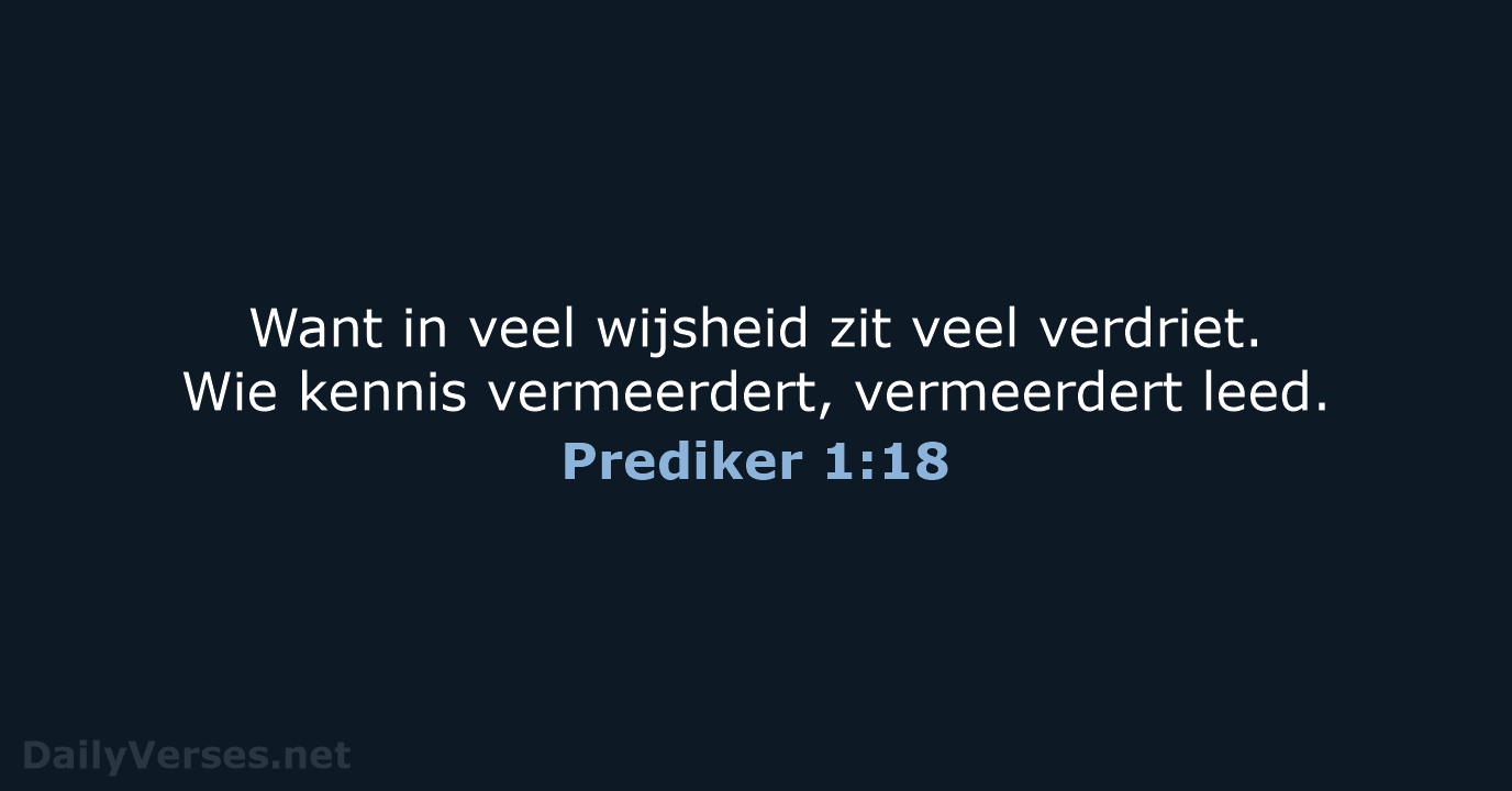 Prediker 1:18 - HSV
