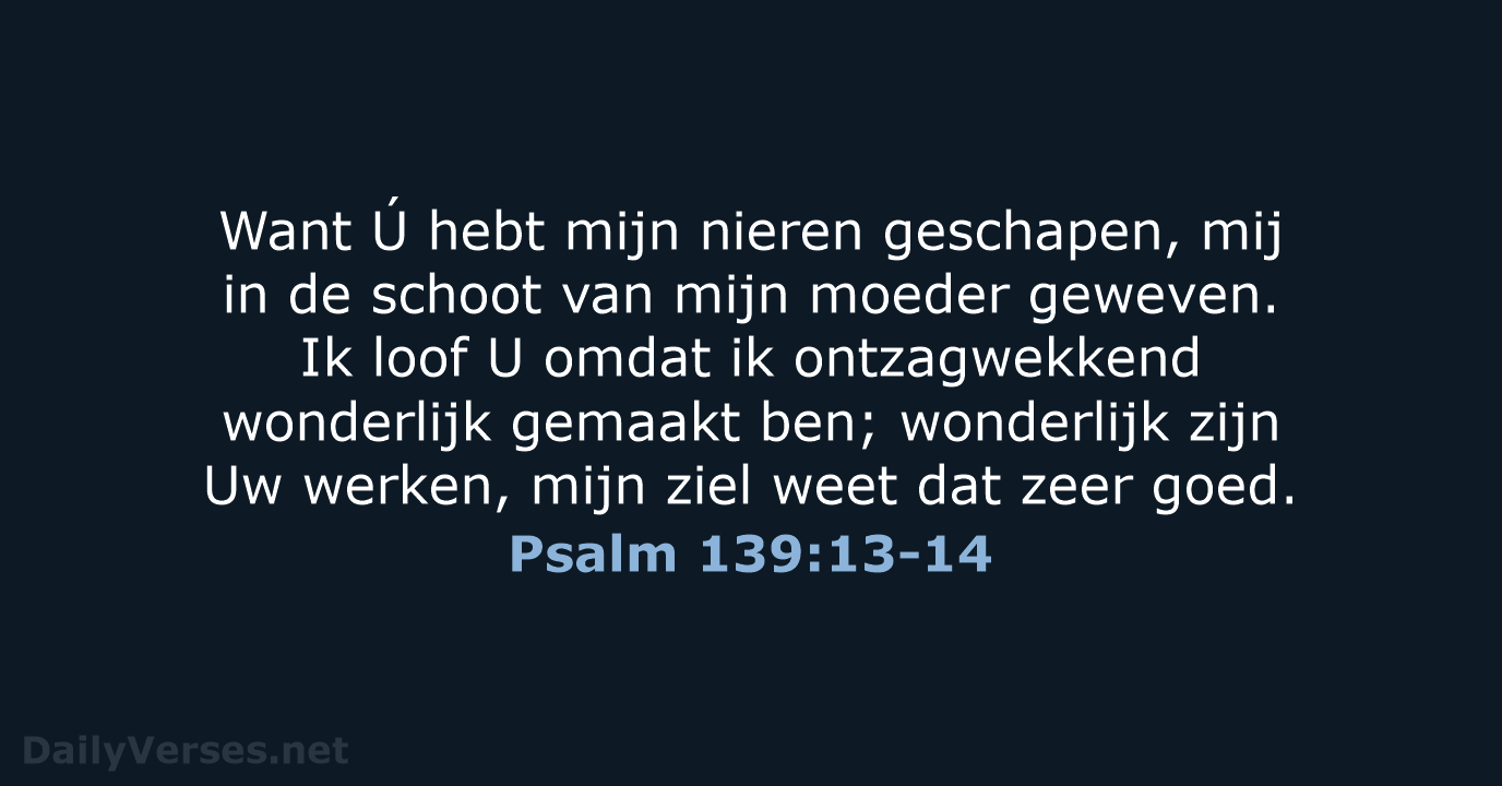 Psalm 139:13-14 - HSV