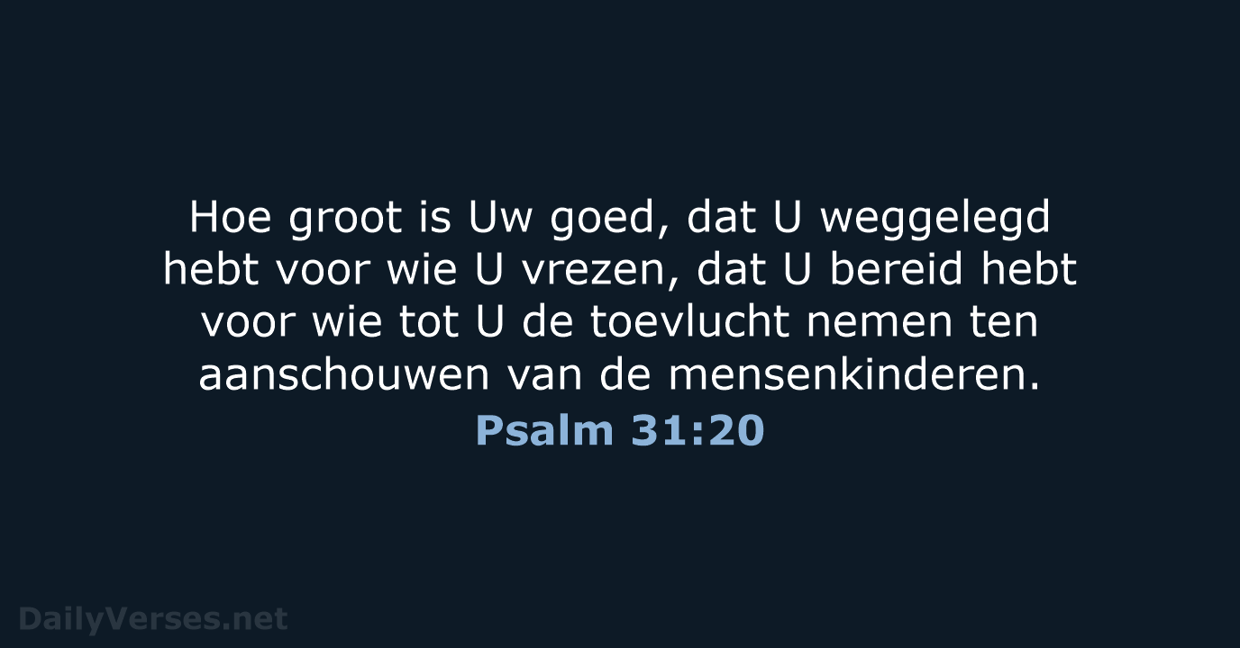 Psalm 31:20 - HSV